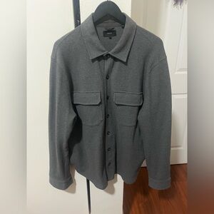 Vince Double-Knit Cotton-Blend Piqué Shirt Jacket.